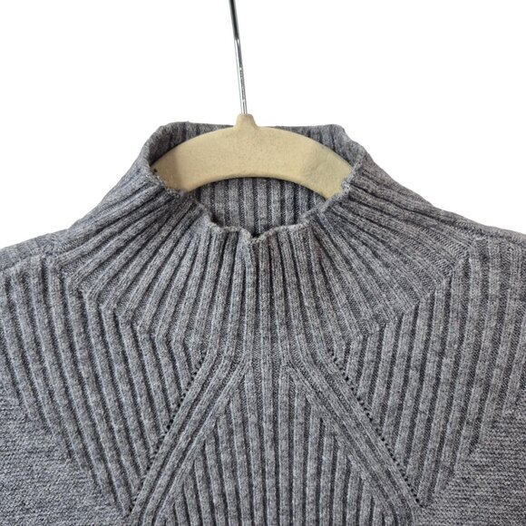 Charlie B Sweater Womens M Gray Knit Pullover Long Sleeve Mock Neck Top - Picture 4 of 8